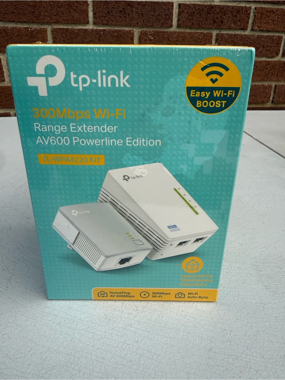 TP-Link White Powerline AV600 300Mbps Wi‑Fi Range Extender (Teal Pack)